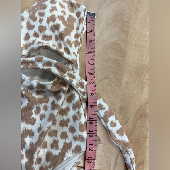 NWT Aerie Leopard LONG Full Coverage Wrap Top One Piece Swimsuit Sz M Long - Picture 13 of 14